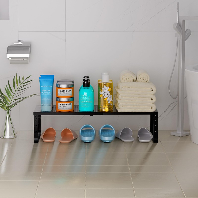 Expandable Adjustable Stackable Multi-Purpose Spice Racks，Metal Storage Rack, Sturdy and