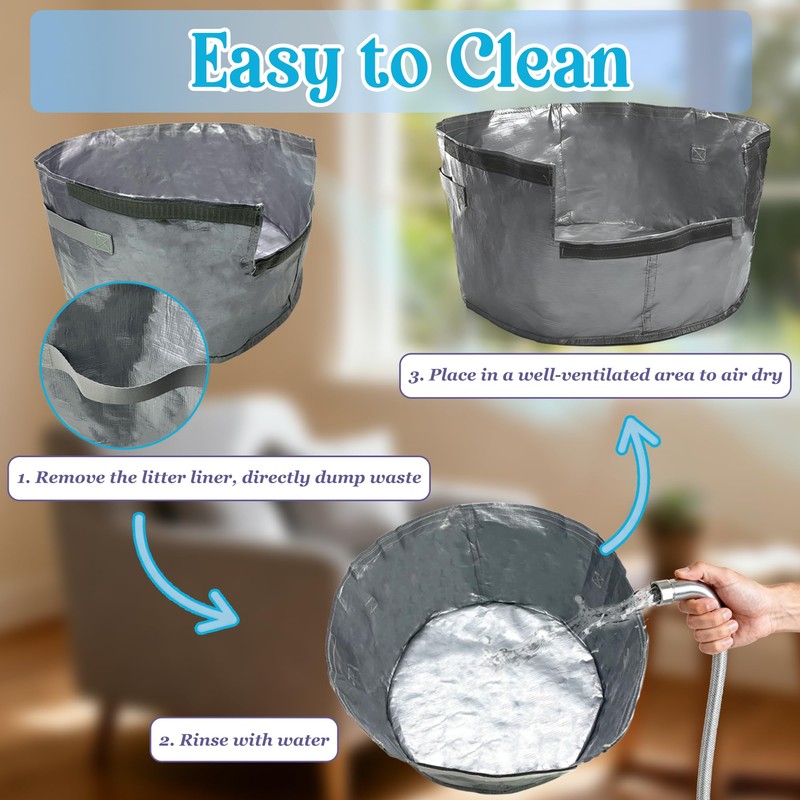 Purifylogix 6PCS Cat Litter Box Liners for Hidden Cat Litter