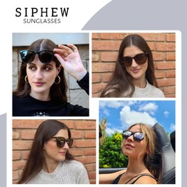 SIPHEW 2PCS Polarised Sunglasses Womens Classic Trendy Ladies Sunglasses with UV400 Protection Sun Glasses for Women