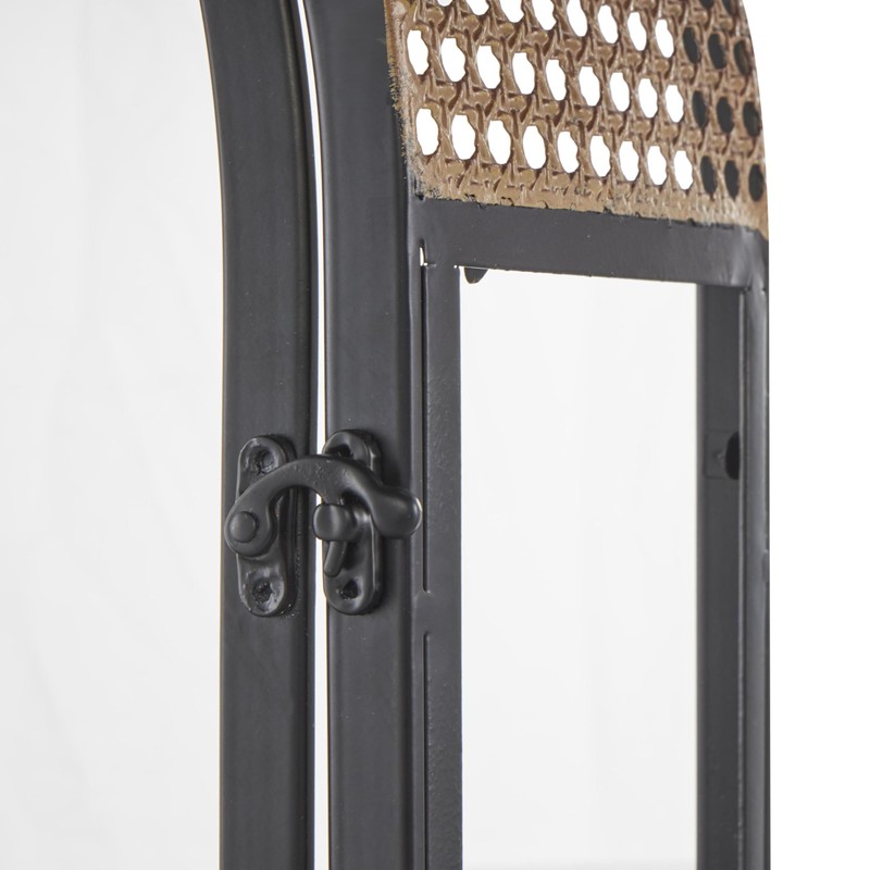 Deco 79 Metal Arched Candle Lantern with Cane Inspired Gold