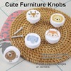 Pack of 6 Wooden Cabinet Knobs for Children's Room, Animal