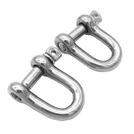2 Pieces NUZAMAS D Ring Bow M12 Thread 304 Stainless Steel, D-Ring Bow, O Ring Clasp Bracelet, U Lock Wire Rope Fastener