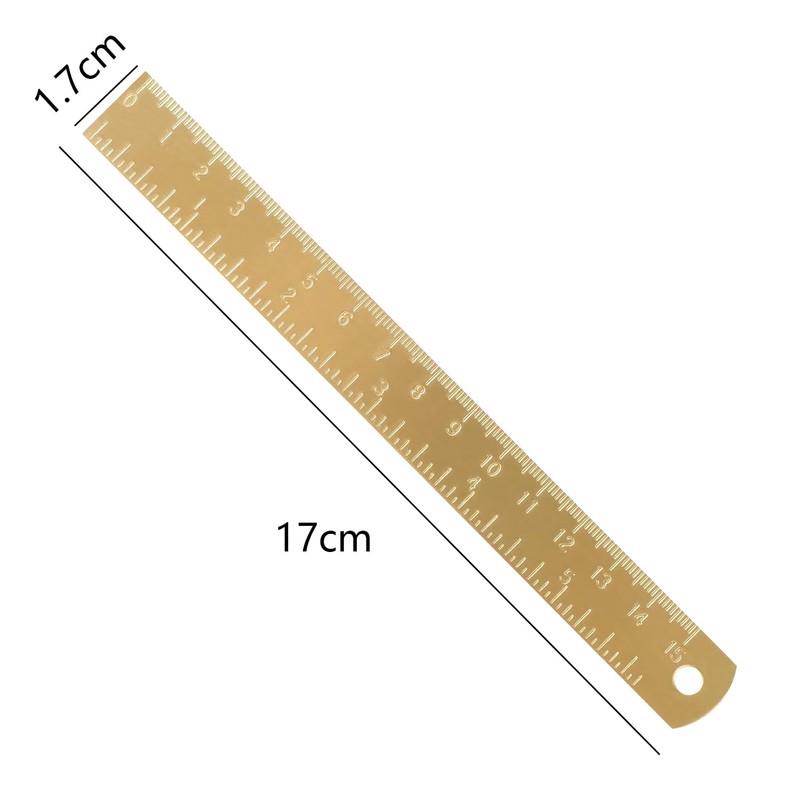 15cm Vintage Brass Ruler Copper Ruler Straight Ruler Drawing Ruler