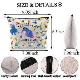 PLITI Eeyore Funny Lover Gift - Eeyore Makeup Bag - Spirit Animal Fans