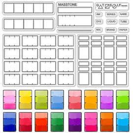 CRASPIRE Large Watercolor Grid Clear Stamp Color Palette Tartan Transparent Stamps Decorative Background Silicone Rubber Stamps for DIY Scrapbooking Card Photo Card Album Embossing Craft 5.8x8.3 inch
