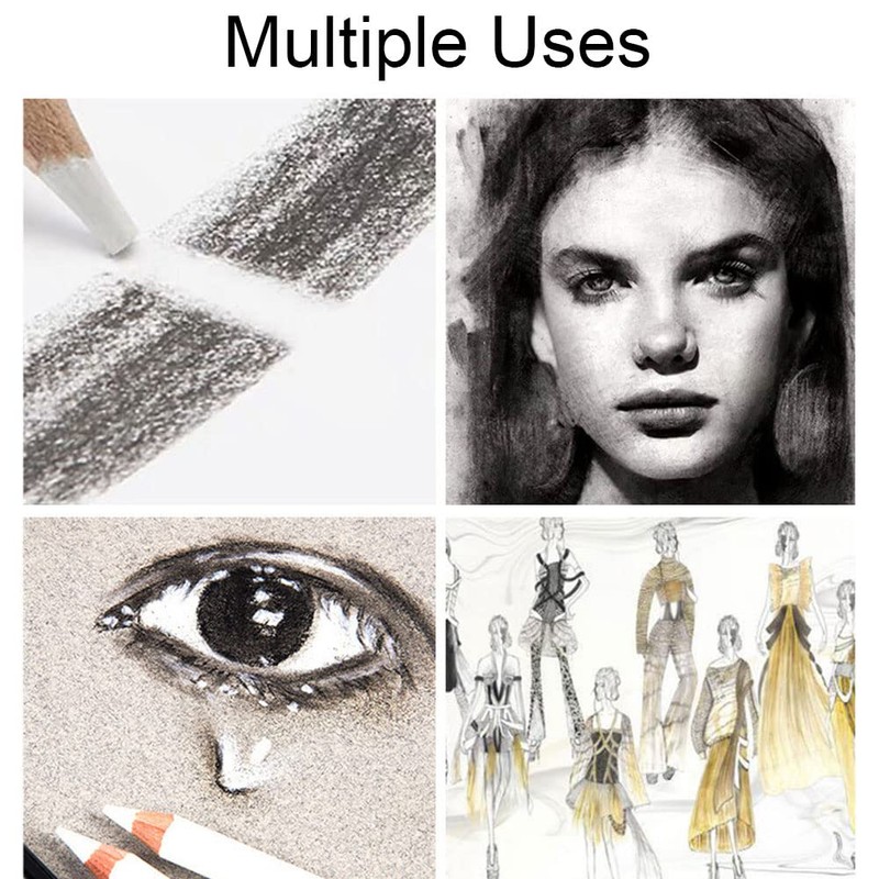 Sketching Highlight Pen, White Charcoal Pencil, White Pencil Set, Non-Toxic