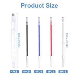 24Pcs Heat Erase Pens with Erasable Fabric Refills for Quilting Sewing Heat Erasable Fabric Marking Pens High Temperature Vanishing Disappearing Fabric Marker Pen for Dressmaking, Fabrics (4 Colors)
