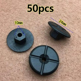 ANBOO Pack of 50 4 mm Plastic Nuts Without Thread Black Plastic Wing Nuts Hardware for Wheel Arch Trim Wheel Housing Shell 2019900050 51711958025