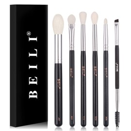 BEILI Eye Brush Set, Eyeshadow Brush, 5 Pieces Eye Makeup Brush Set and 1 Double Sided Eyebrow Brush for Eyeshadow, Eyebrow, Makeup, Cream, Powder, Highlighter
