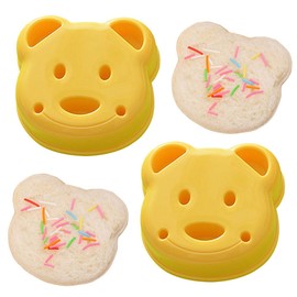 2 Pcs Sandwich Cutter Cute Bear Sandwich Cutters for Children Cute Bread Mold Portable Sandwich Press Mould Bread Cutters Perfect for Breakfast and Lunch
