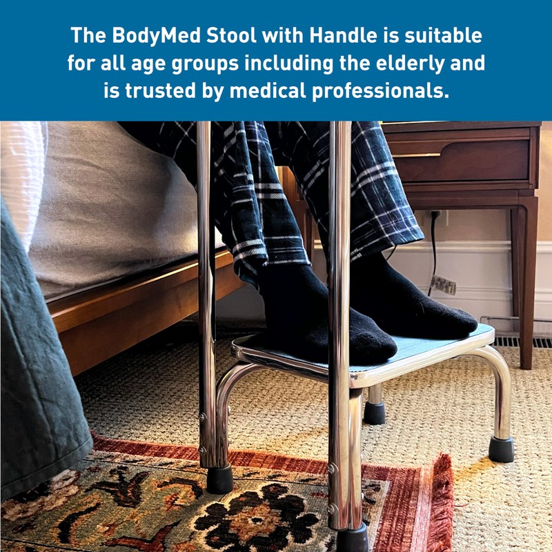 BodyMed Heavy-Duty Foot Step Stool with Handle and Non-Slip Rubber