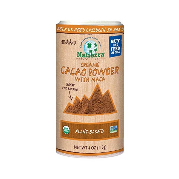 NATIERRA HimalaniaÂ Organic Cacao Powder with Maca Shaker | Non-GMO & Vegan  | 4 Ounce