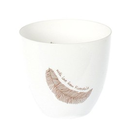 Riverdale Windlicht Feather Kupfer metallic - Feder 8 cm - Teelichthalter - Dekoidee - Lichtstücke - Ostern - Weihnachten - Herbst - Geschenkidee