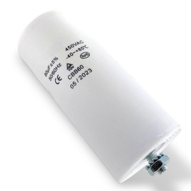 DL-pro Capacitor Motor Capacitor 80 µF 450 V Diameter 55 x 120 mm Universal with 6.3 mm AMP Plugs and Mounting Screw M8 CBB60 Starting Capacitor Motor Start Capacitor for Electric Home Appliances