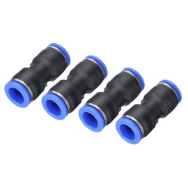 QUARKZMAN Push Connection 12 mm Pipe AD Quick Coupling Air Line Hose Screw Connection Straight Pneumatic Connection Black Pack of 4
