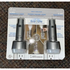 Capstone Eco-i-Lite Power failure light, Handheld light, Nightlight (2 Pack Silver)