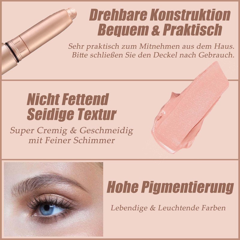 Eyeshadow Pen Shimmer, 2024 Newest Eyeshadow Waterproof & Long-Lasting, Cream