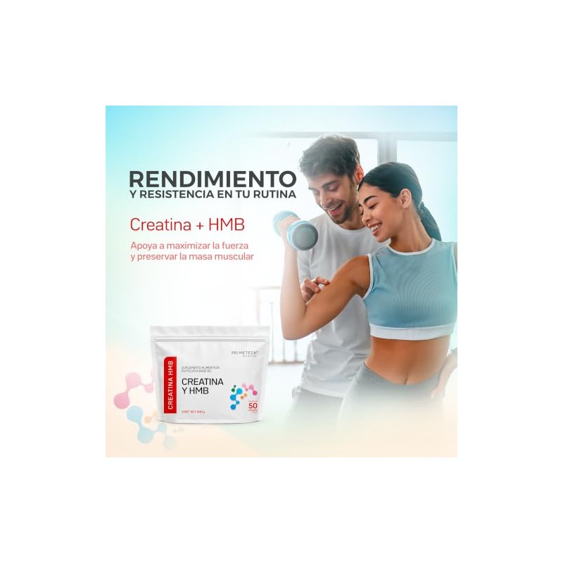 Primetech Nutrition Creatina Y Hmb 400gr En Polvo Sin Sabor