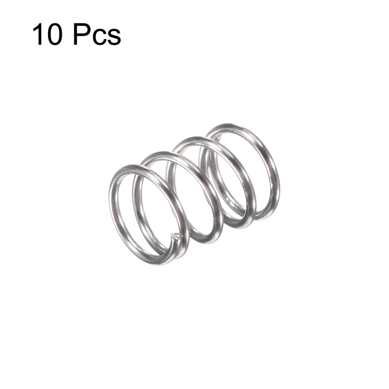 TA-VIGOR 10Pcs Extended Compressed Spring, 8mm OD,0.8mm Wire Size,10mm Length