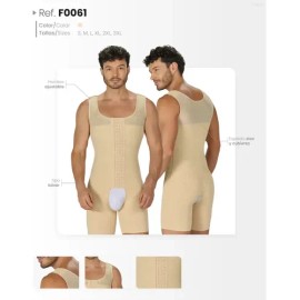 Faja Media Pierna Para Hombre Con Control de Abdomen M&D Beige
