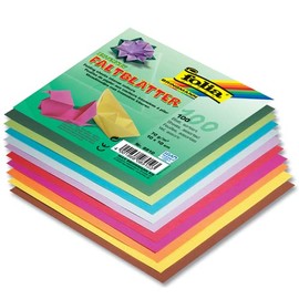 Folia Faltblätter 70g/mò, 20x20cm, 100 Blatt, 10 Farben