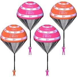 PGXT Parachute Toy, Tangle Free Throwing Army Toy Parachute, Outdoor Children's Flying Toys, Unique Boy & Girl Easter Gifts - Color: Red, Orange