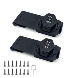 2 piezas de cerraduras de hasp rotativas con contraseña para gabinete, cerradura de combinación sin llave de 4 pulgadas para gabinetes, puertas, portones, armarios y más (negro)