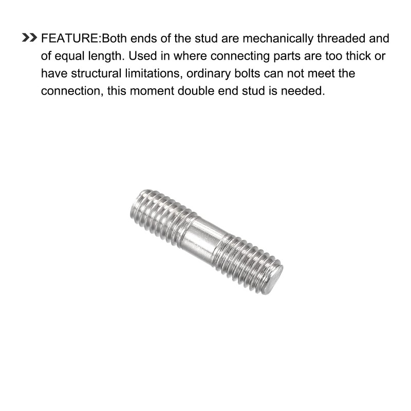 METALLIXITY Stud Screw Ends Stud Bolt M8 Screw 30mm Length