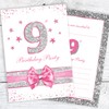 Olivia Samuel 20 x 9th Birthday Party Invitations from Pink