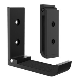 GEEKRIA 2 Pack Headphone Stand Hanger Foldable Wall Mounted Headphones Holder, Durable Aluminum Headset Stand Holder for Universal Gaming Headset,Stand Come with Headband Protective Pad (Black)