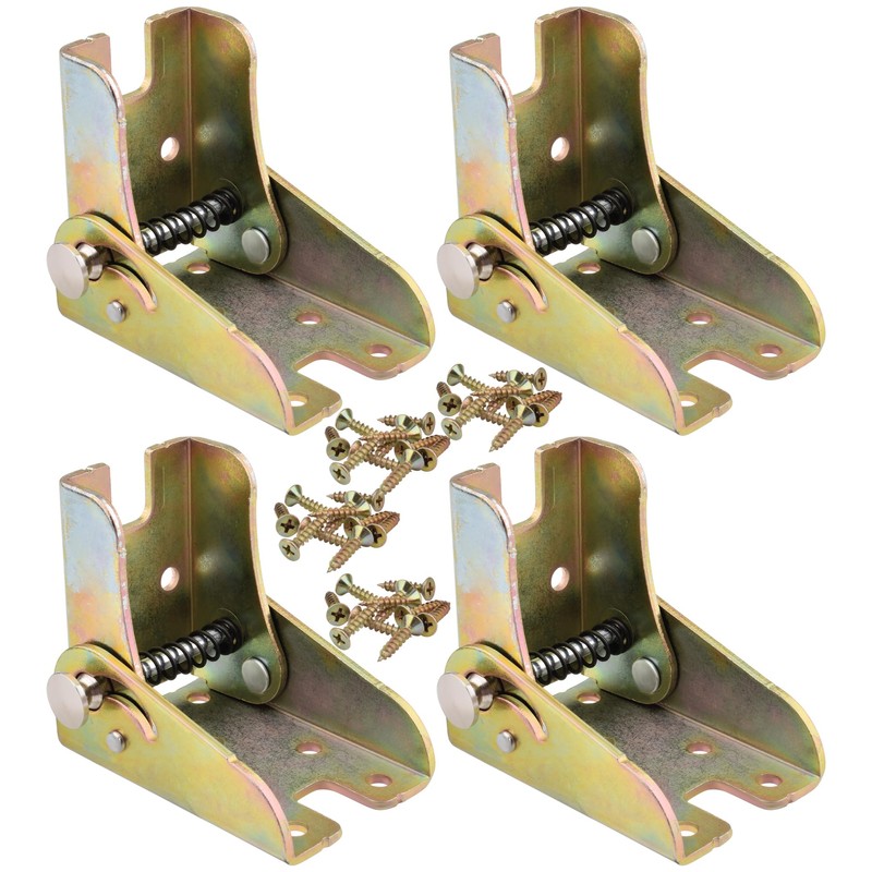 4Pcs Folding Self Bracket Locking Hinge with Screws, Leg Fittings