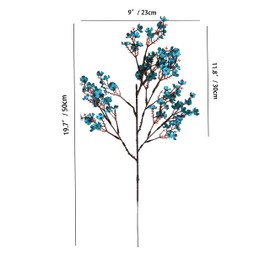 ONLY ART 6 Bundles Teal Flowers Silk Babys Breath Artificial Flowers 19.7" for Home Kitchen Wedding Party Decorations New Year Spring (Vase Not Include)