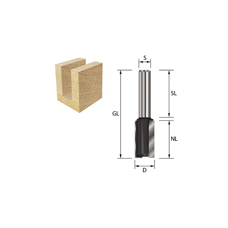 ENT Straight Cutter TC Shank (C) 12 mm, Diameter (A)