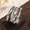 AVECON Silver Ring Women's Wide Wrap Ring / Princess Cut