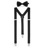 Boolavard Solid Color Mens Suspender Bow Tie Set Clip On