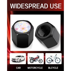 Metal Tire Valve Stem Caps 4 Pack,Car Wheel Stem Caps, Aluminum Universal Air Valve Covers for Cars, Trucks, SUVs, Bikes, Motorcycles, Bicycles(Watercolor Flowers)