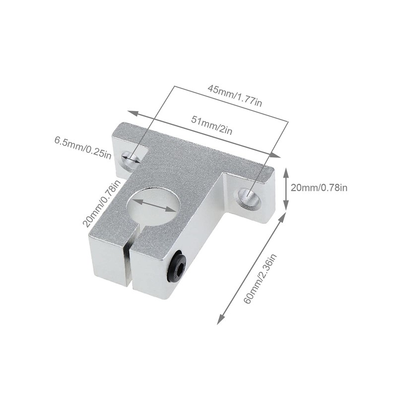 eMagTech Linear Ball Bearing Mounting Bracket for Linear Guide SK20