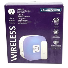 Heath Zenith 7 Colors/ Adjustable Volume/ 10 Sounds/ Wireless Doorbell Plug In