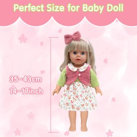 Doll Clothes for 36-43 cm Baby Dolls New Born Baby Dolls Clothes (No Doll) Dresses Coats Hair Bands Pyjamas Underpants Hangers Compatible with Doll Clothes 14-18 Inches