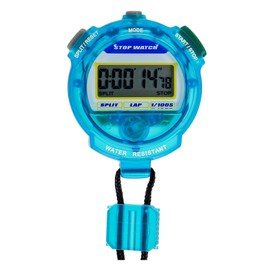 [クレファー]CREPHA デジタルストップウォッチ 3気圧防水 カウントダウン計測 クリアブルー TEV-4013-BL