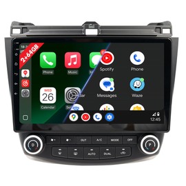 Ghakym 2G+64G Car Stereo for Honda Accord 7th - 2003 2004 2005 2006 2007, Android 13 OS, 10.1 Inch Touch Screen Radio with Wireless CarPlay Android Auto Bluetooth GPS FM RDS Backup Camera
