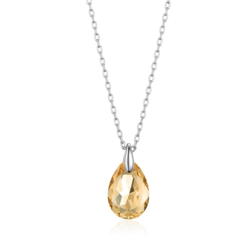 Philip Jones Sterling Silver Golden Shadow Necklace Created with Zircondia®