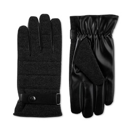 Isotoner Men's Winter Gloves Large Faux Wool SmarTouch Black L