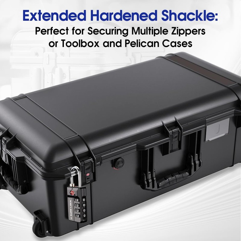SURE LOCK TSA Approved 4-Digit Resettable Combination Luggage Locks with