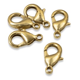 Nunn Design 5 Antique Gold Lobster Claw Clasps - 8x15mm for Jewelry Making - Nunn Design