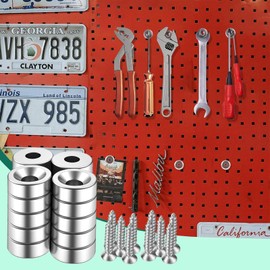 40 Stück Neodym Magnete Extra Stark, Multifunktions Senkkopf Rundmagne Topfmagnet mit Schrauben, 8 x 3 mm, mit Schrauben für Magnettafel Kühlschrank Magnetboard Küche Büro