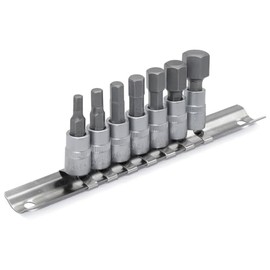 DAKCOS 6pcs Spline Socket Set, M4-M12 for 1/4" Drive, XZN Triple Square Spline Bit Set, S2 Alloy Steel Bit and CR-V Drive Socket