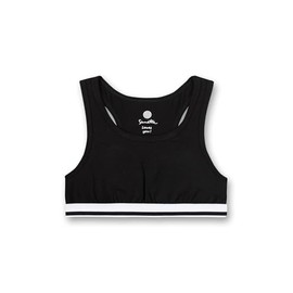 Sanetta Bustier Schwarz Reggiseno Sportivo, Super Black, 140 cm Bambina