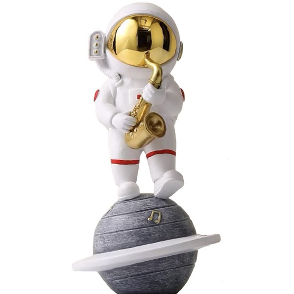 Paimuni Astronaut Figurine Home Decor Resin Spaceman Statue White Gold