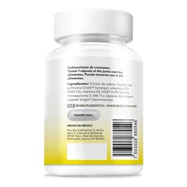 BIO B  Vitamina K2 Vital (MK-7)  D3 con Calcio y Prebióticos  Apoyo Óseo y Cardiovascular Diario  60 Cápsulas Veganas Visita la tienda de BIO B